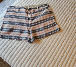 Kenar Blue and Red Bermuda Shorts Nautical Style